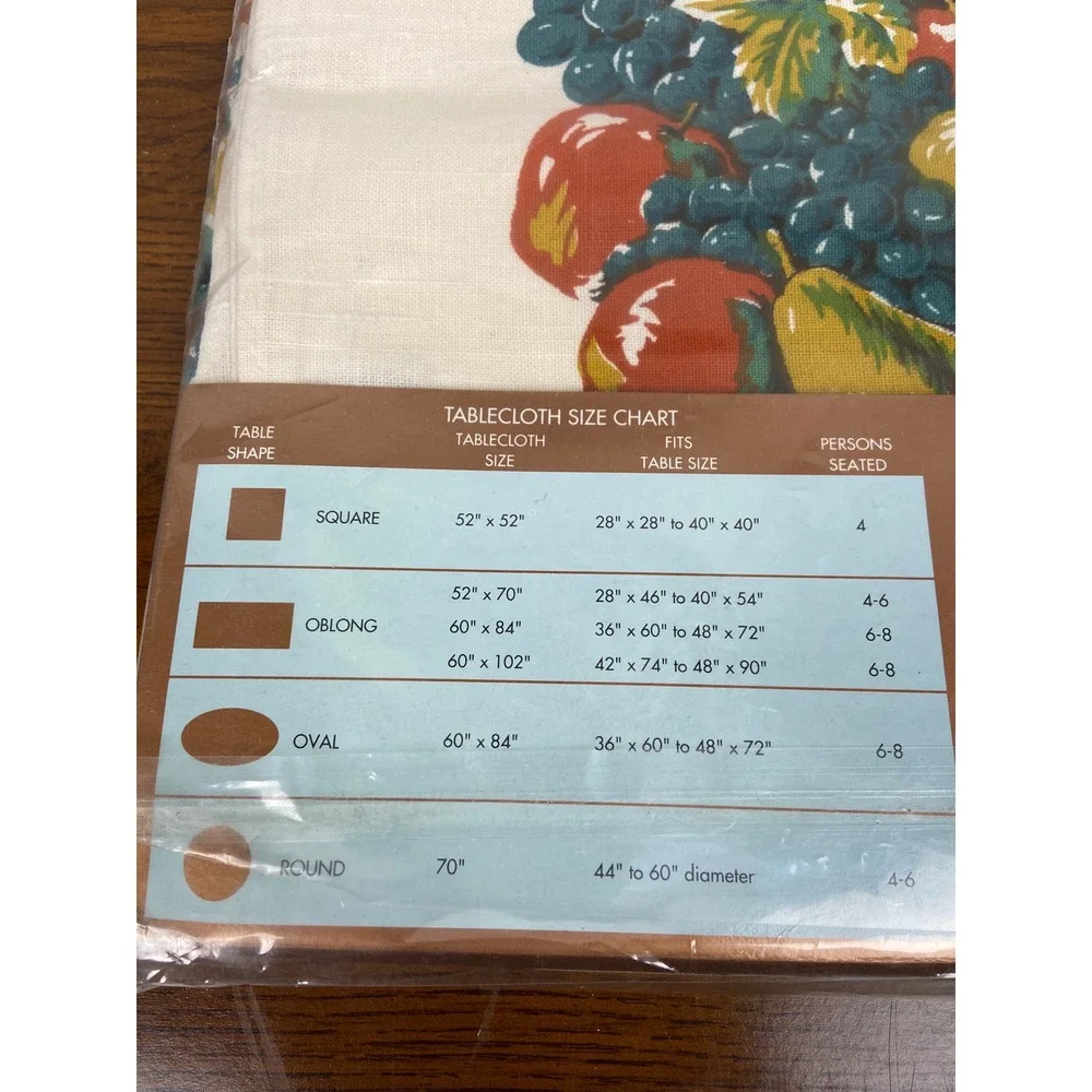 Town & Country Thanksgiving Tablecloth, Harvest Fruit, 60 x 102 Oblong‎ NIB